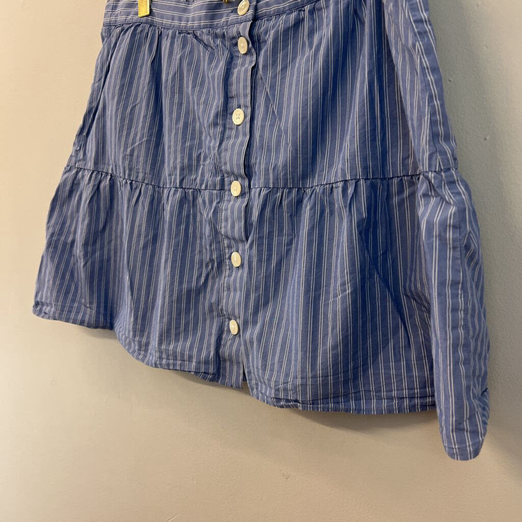 Madewell Blue/ White Striped Button Front Skirt Large