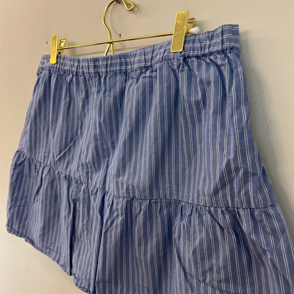 Madewell Blue/ White Striped Button Front Skirt Large