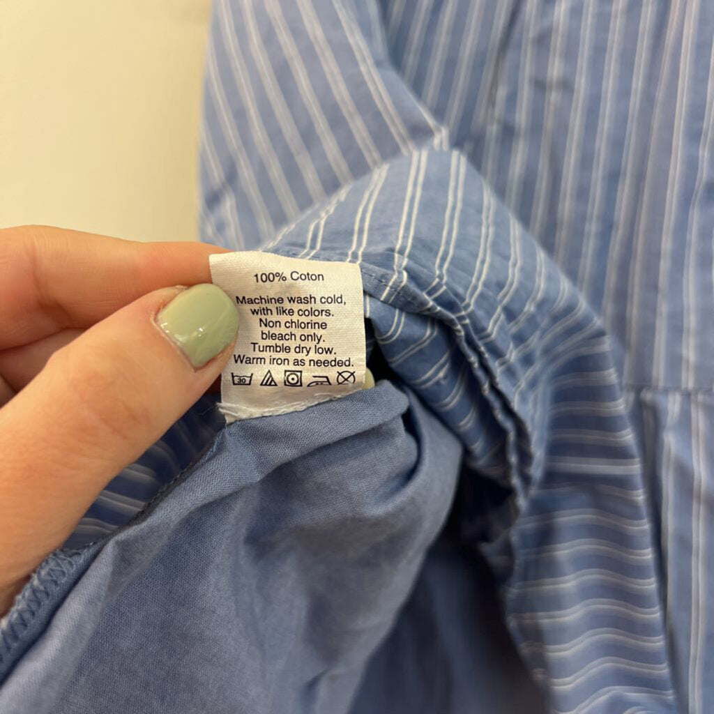 Madewell Blue/ White Striped Button Front Skirt Large