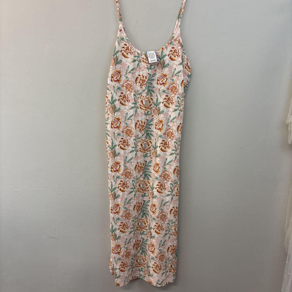 World Market Beige/ Brown/ Blue Print Maxi Dress L/XL