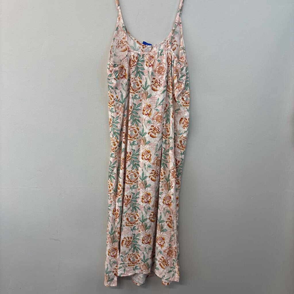 World Market Beige/ Brown/ Blue Print Maxi Dress L/XL