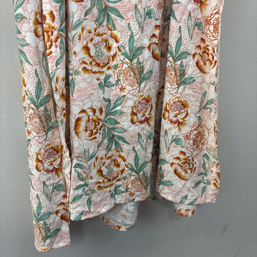 World Market Beige/ Brown/ Blue Print Maxi Dress L/XL