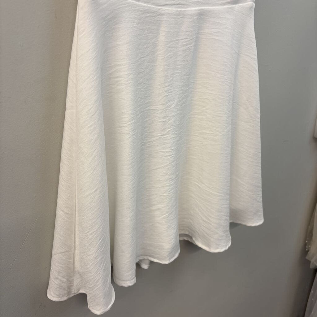 Altar'd State White Short Sleeve V Neck Dress Large