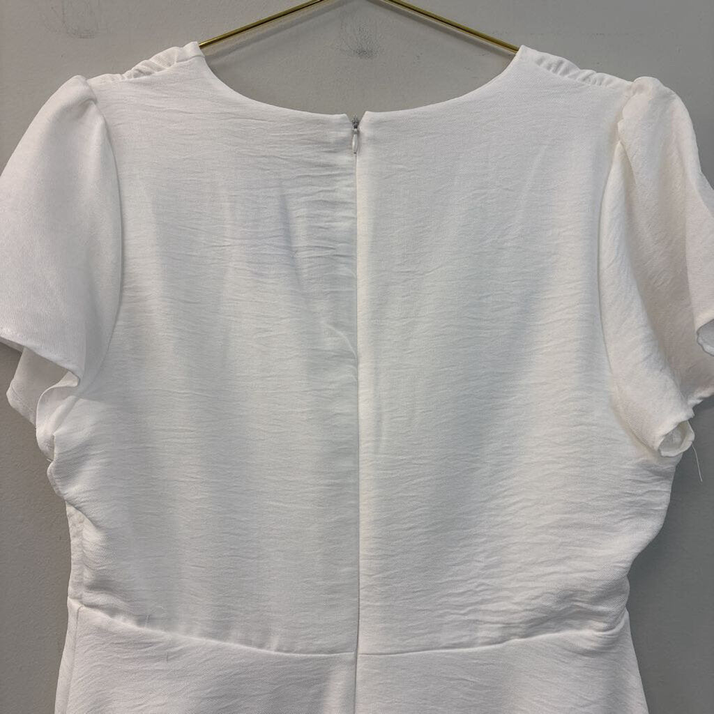 Altar'd State White Short Sleeve V Neck Dress Large