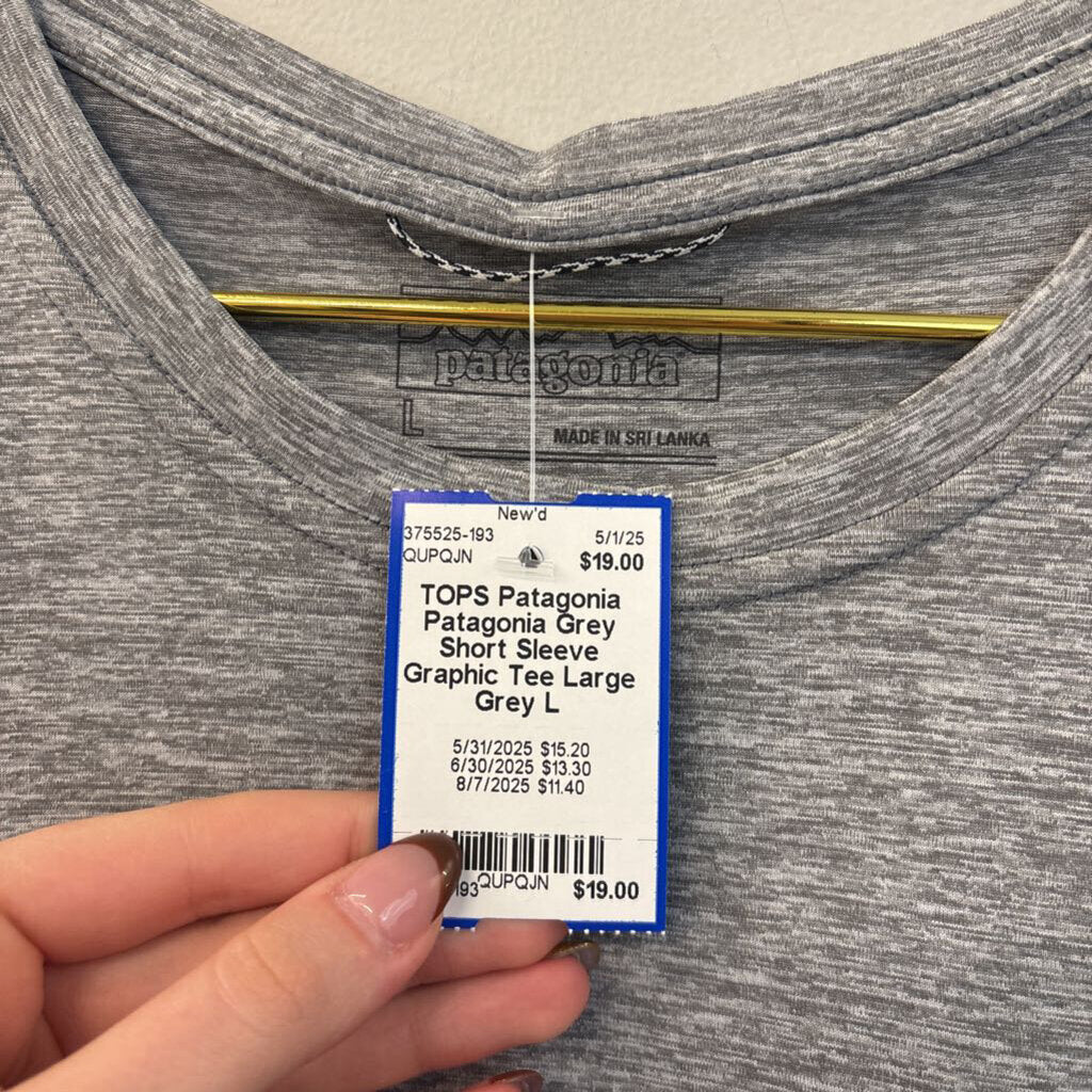 Patagonia Grey Short Sleeve Graphic Tee Large