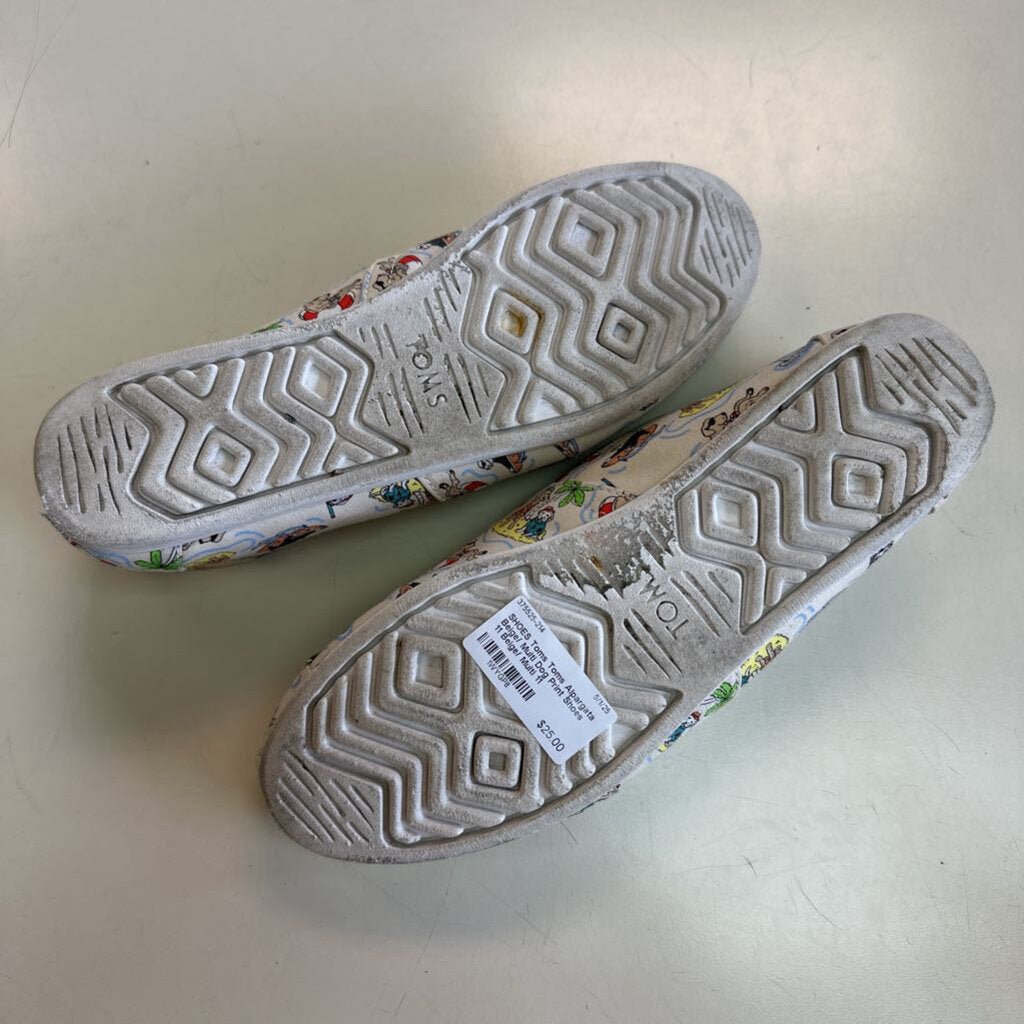 Toms Alpargata Beige/ Multi Dog Print Shoes 11