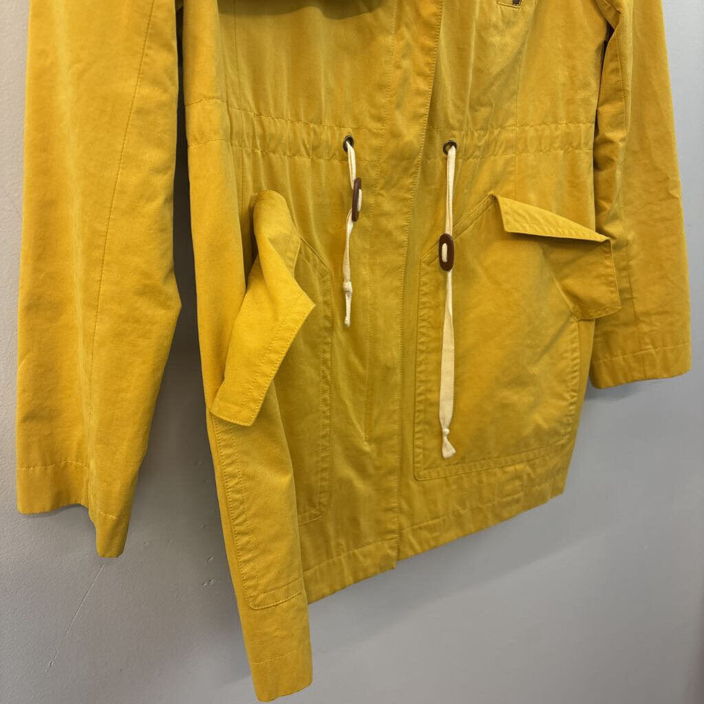 Loft Yellow Long Sleeve Hooded Rain Jacket Small Tall