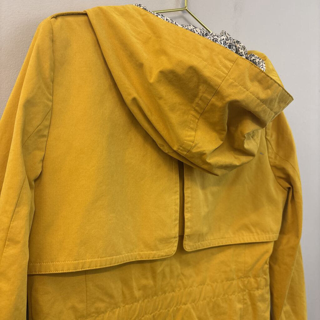 Loft Yellow Long Sleeve Hooded Rain Jacket Small Tall