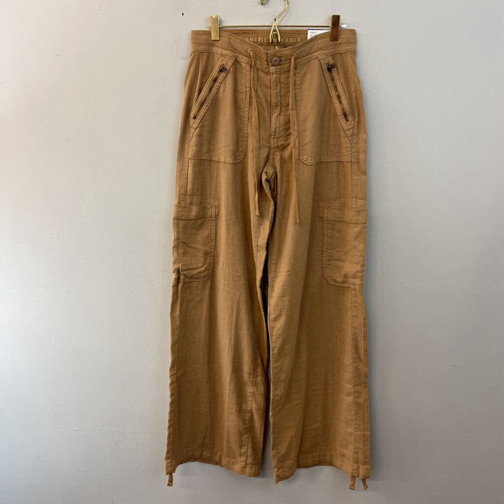 American Eagle Brown Dreamy Drape Baggy Wide Leg Pants 2 Long