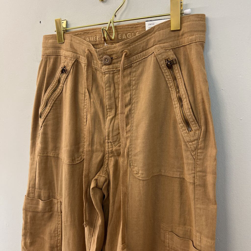 American Eagle Brown Dreamy Drape Baggy Wide Leg Pants 2 Long