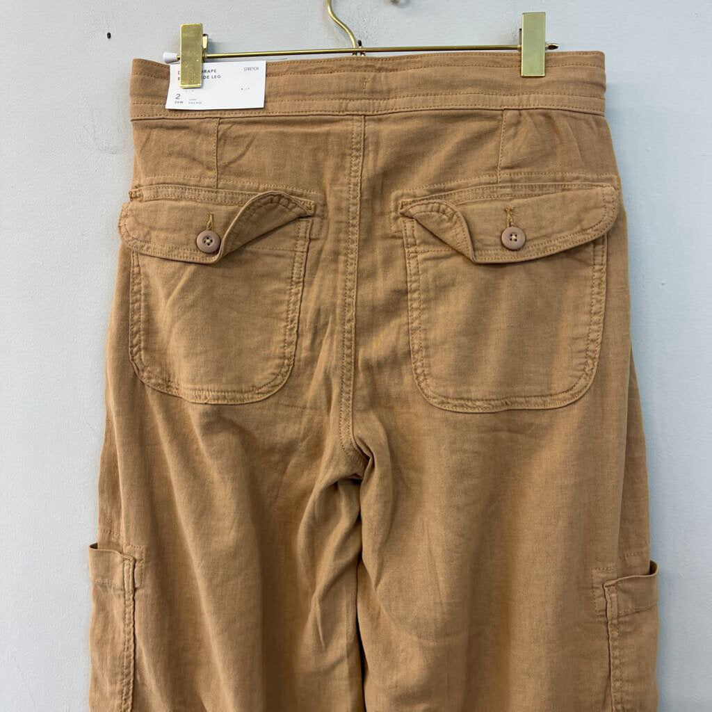 American Eagle Brown Dreamy Drape Baggy Wide Leg Pants 2 Long