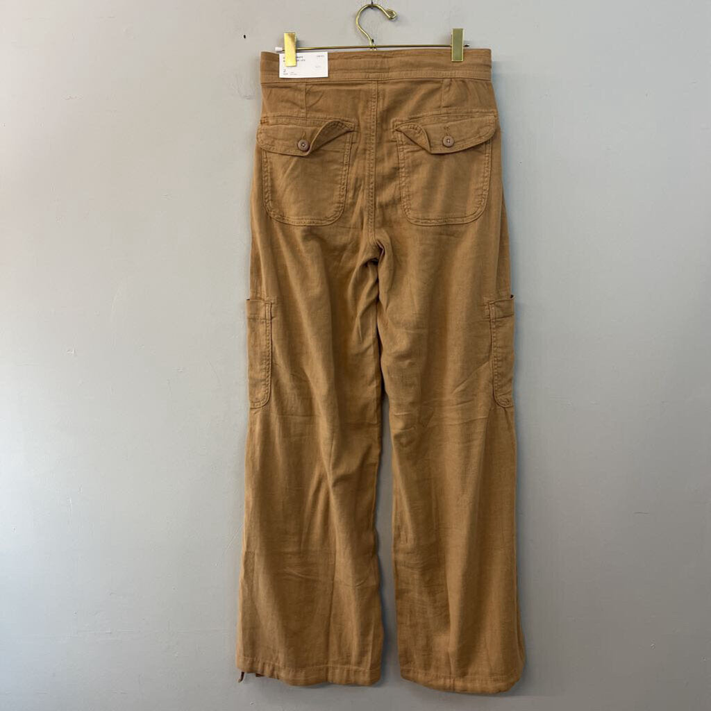 American Eagle Brown Dreamy Drape Baggy Wide Leg Pants 2 Long