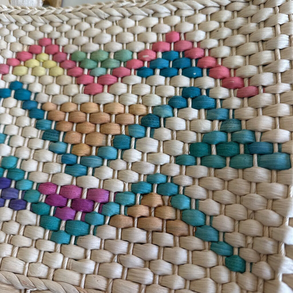 Natural/ Multi Woven Straw Purse