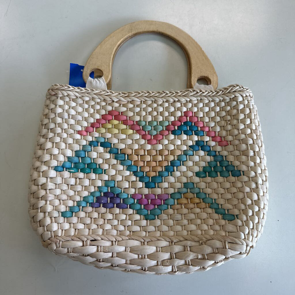 Natural/ Multi Woven Straw Purse