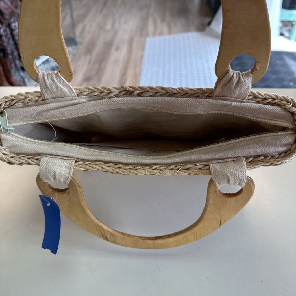 Natural/ Multi Woven Straw Purse