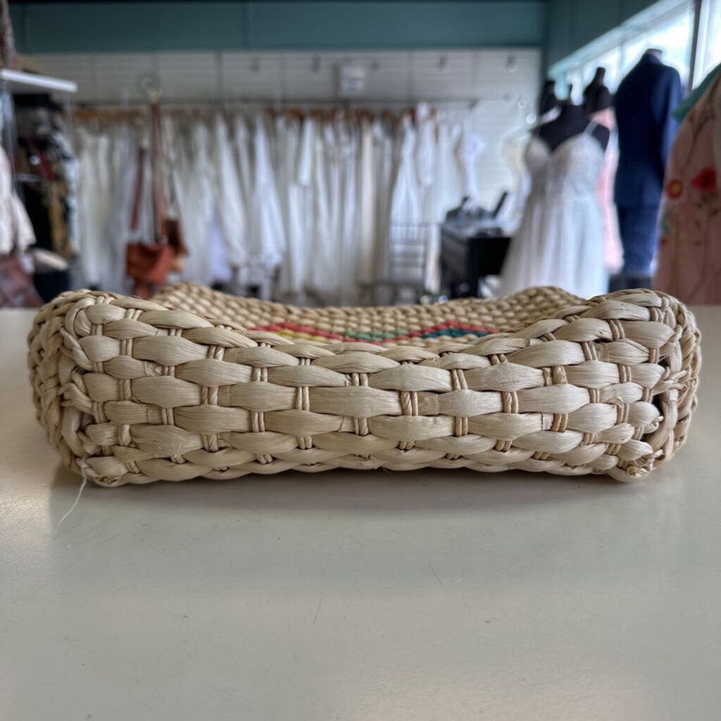 Natural/ Multi Woven Straw Purse