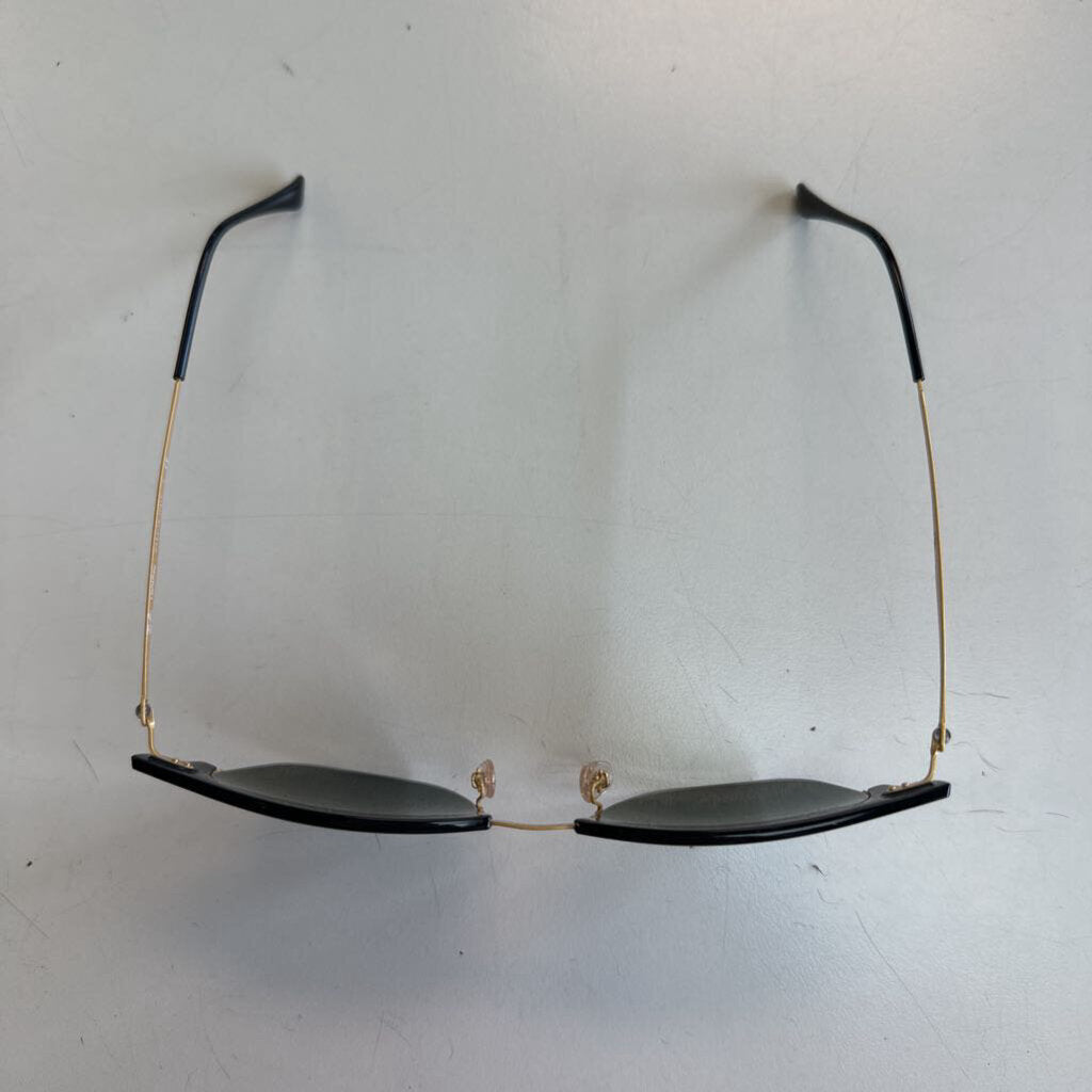 Ray Ban Black/ Gold Clubmaster Classic Sunglasses