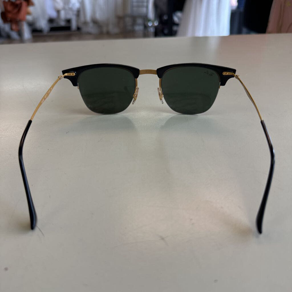 Ray Ban Black/ Gold Clubmaster Classic Sunglasses
