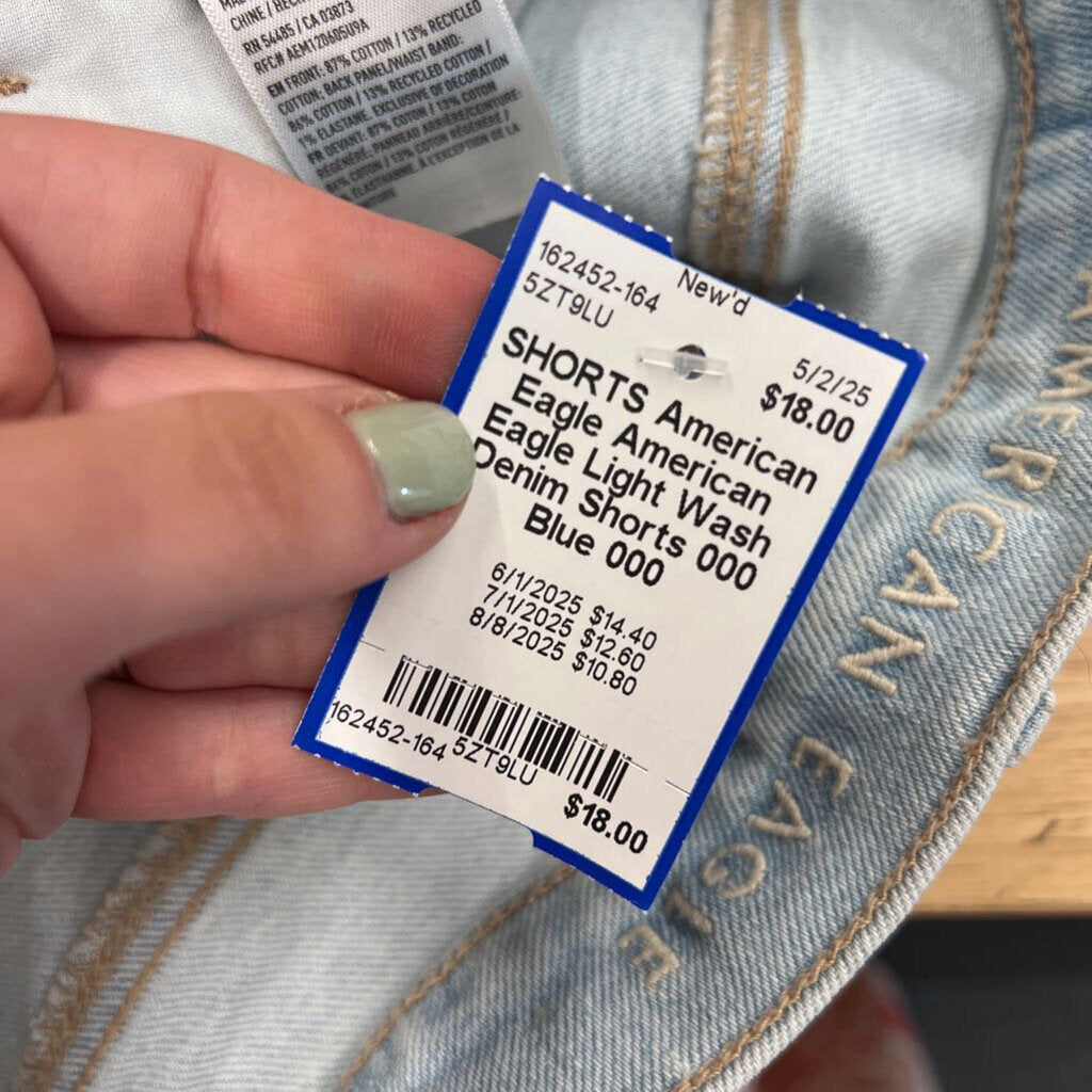 American Eagle Light Wash Denim Shorts 000