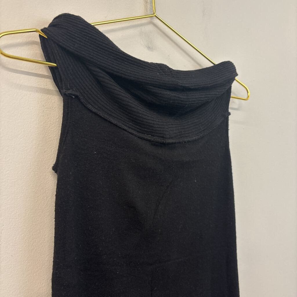 Three Dots Black Off Shoulder Knit Sleeveless Top Extra Small