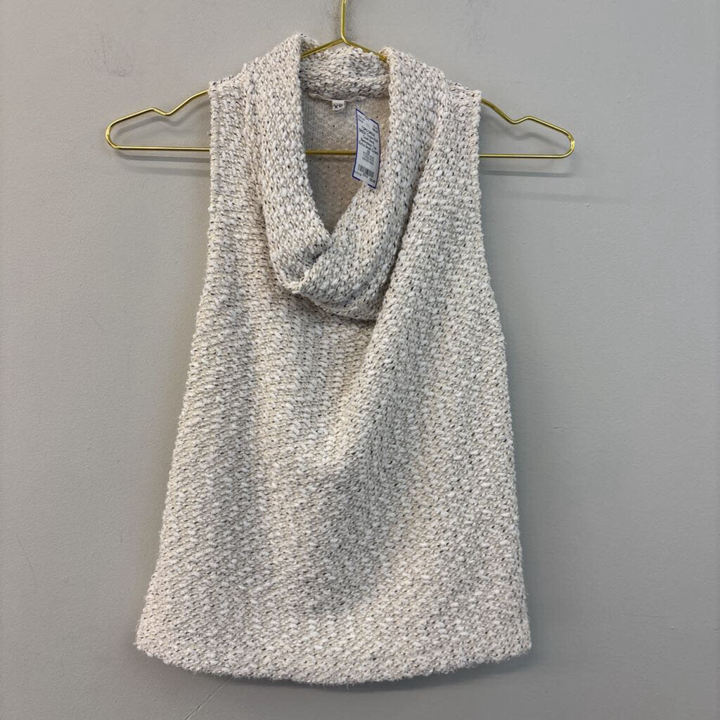 DREW Cream Knit Cowl Neck Sleeveless Top Extra Small