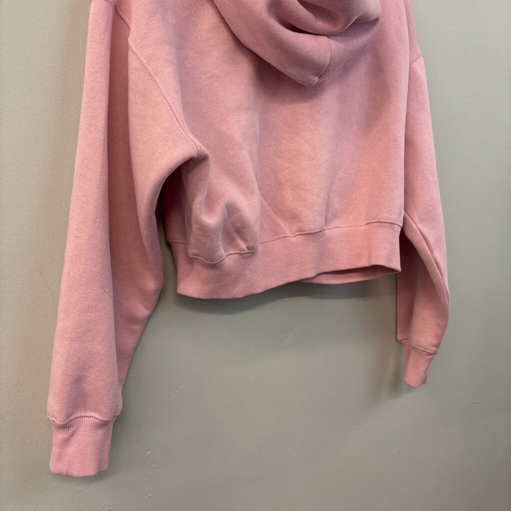 JO and Co Pink Cropped Long Sleeve Zip Up Hoodie Extra Small