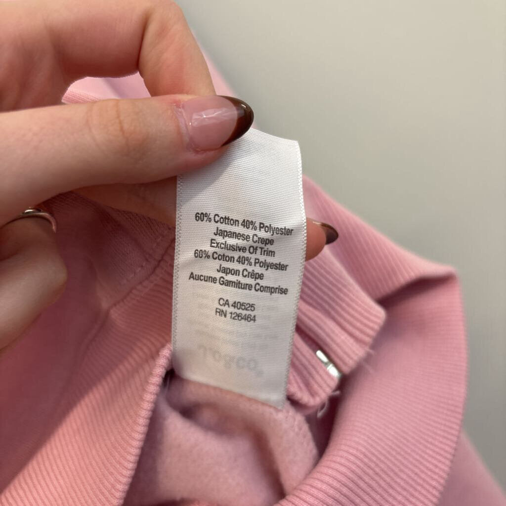JO and Co Pink Cropped Long Sleeve Zip Up Hoodie Extra Small