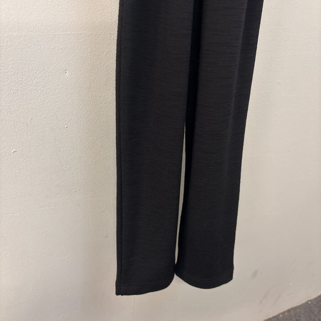 Anthropologie Black Textured Tie Waist Jumpsuit XXS