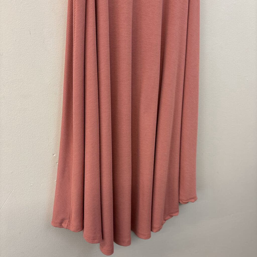 PP LA Mauve Pink Ribbed Mock Neck Sleeveless Dress Small