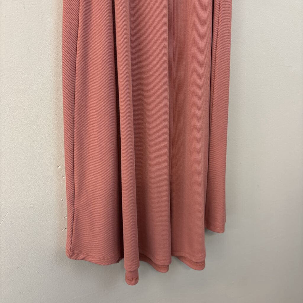 PP LA Mauve Pink Ribbed Mock Neck Sleeveless Dress Small