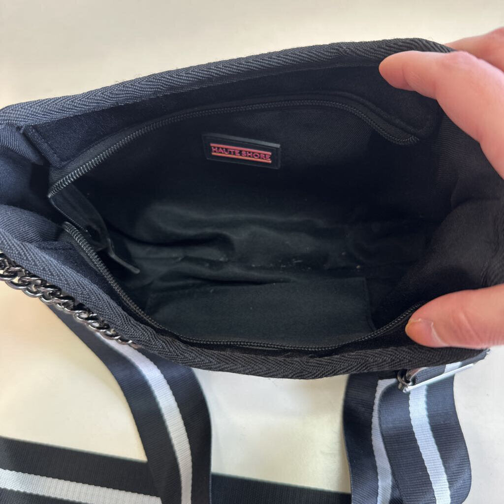 Haute Shore Black/ Grey Neoprene Crossbody Purse