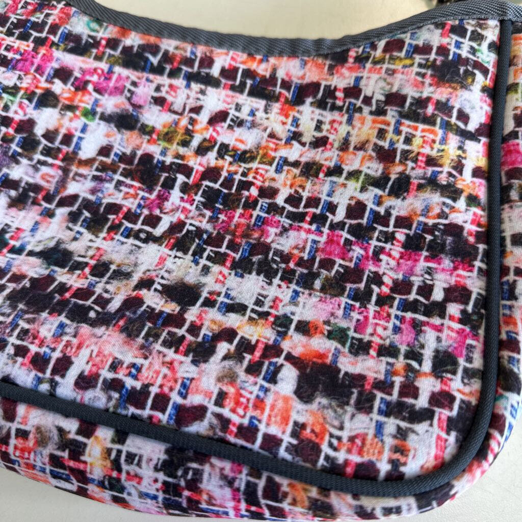 Haute Shore Grey/ Pink Print Neoprene Crossbody Purse