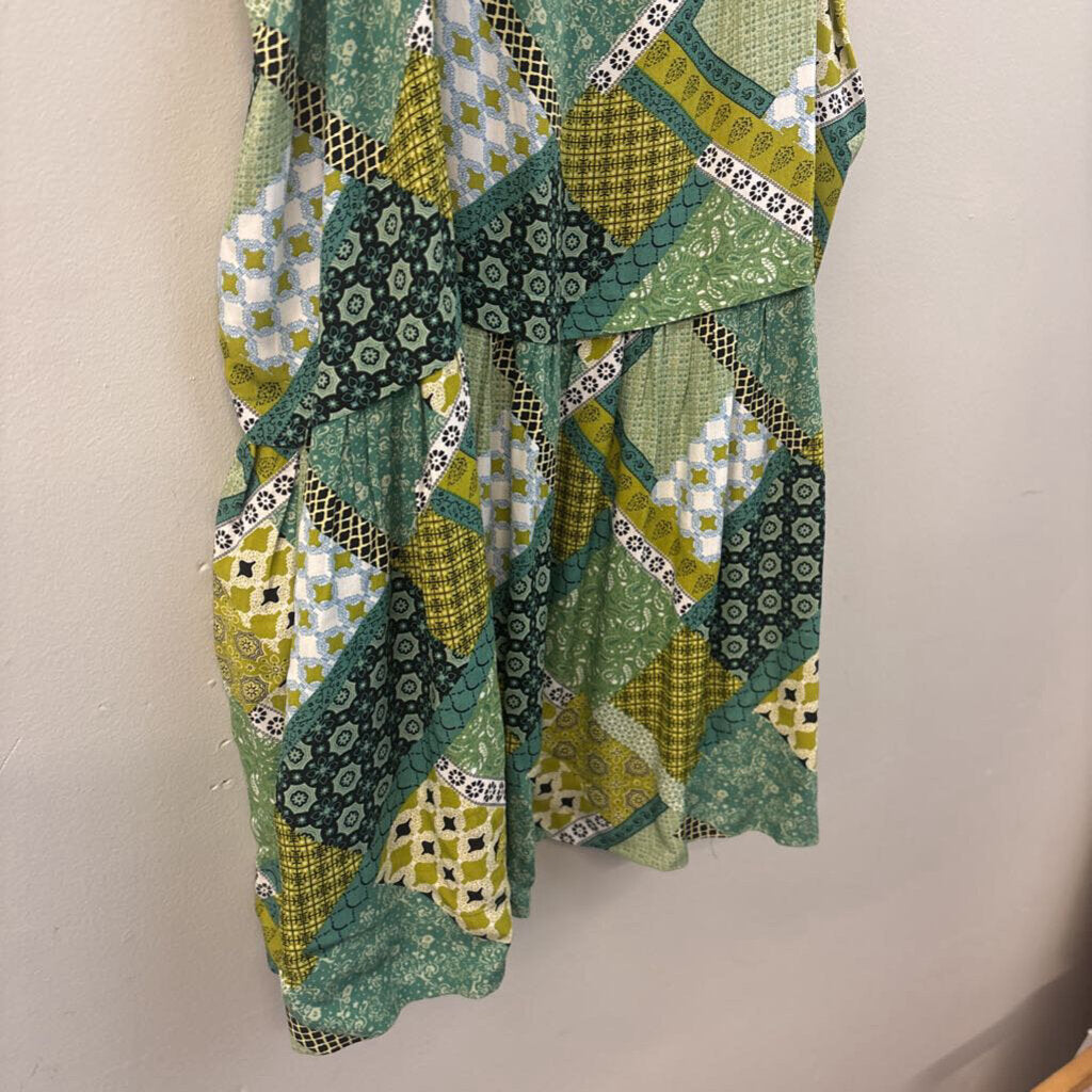 Natural Life Green/ Multi Print Tunic Top Large