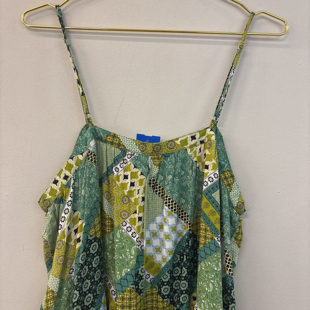 Natural Life Green/ Multi Print Tunic Top Large