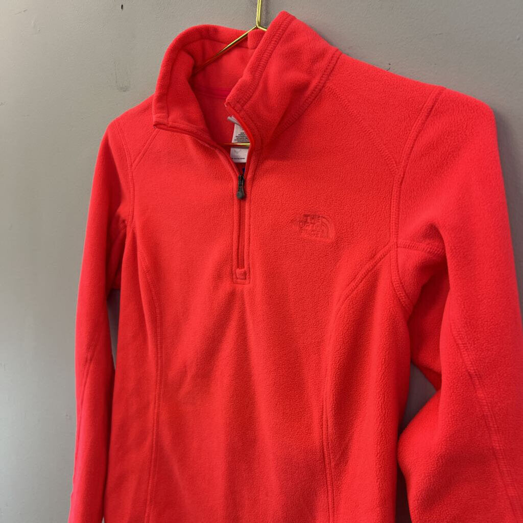 The North Face Bright Coral Long Sleeve Fleece Pullover Extra Small