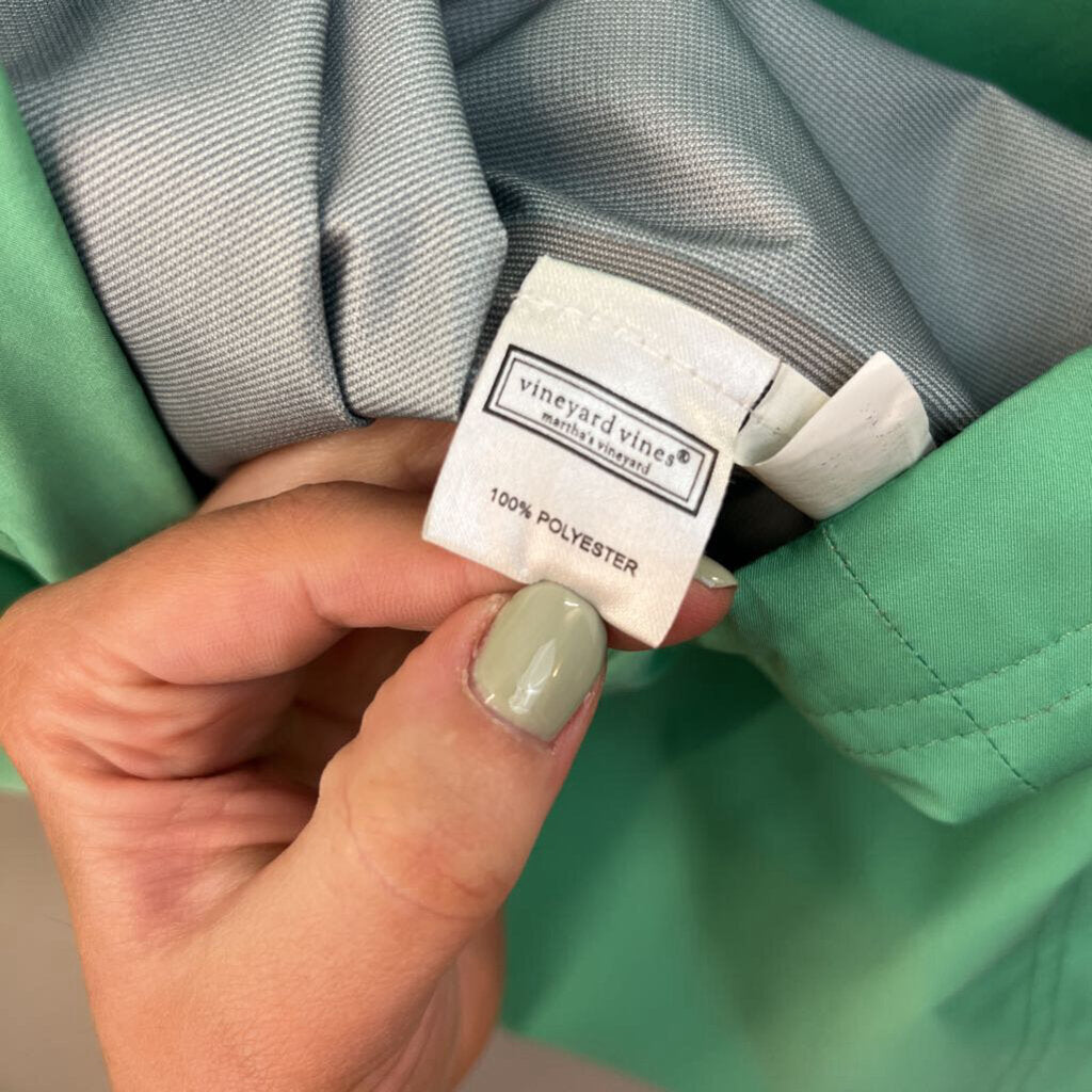 Vineyard Vines Green Zip Up Rain Jacket Medium