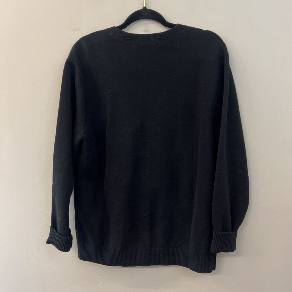 Vans Black Embroidered Flower Long Sleeve Cardigan Sweater XS/ S
