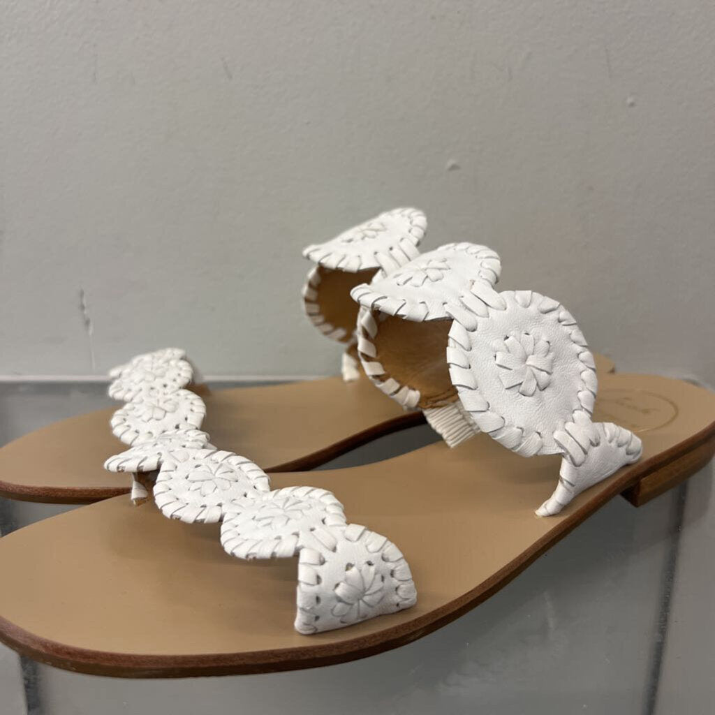Jack Rogers Brown/ White Lauren Sandals 8