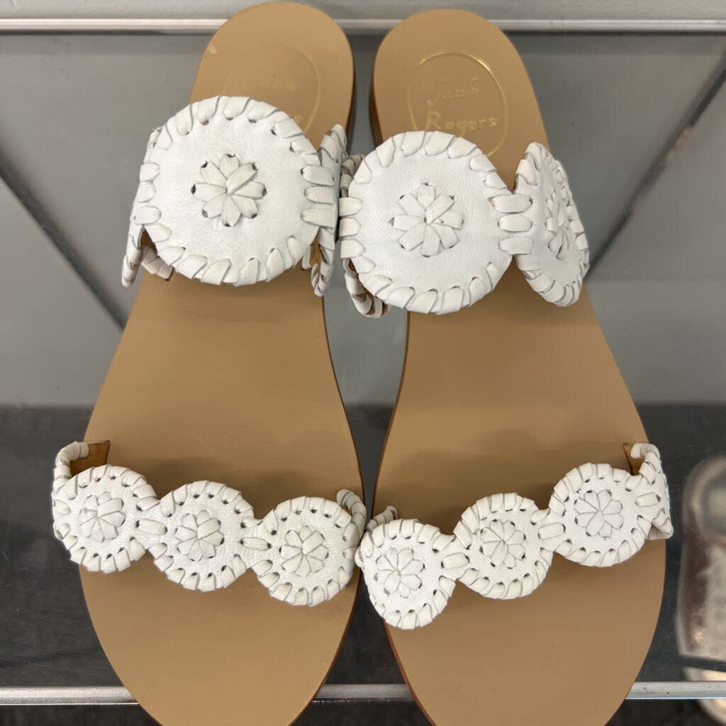 Jack Rogers Brown/ White Lauren Sandals 8