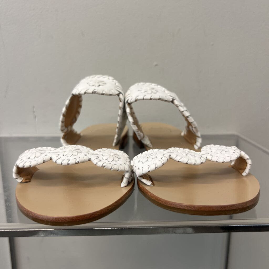 Jack Rogers Brown/ White Lauren Sandals 8