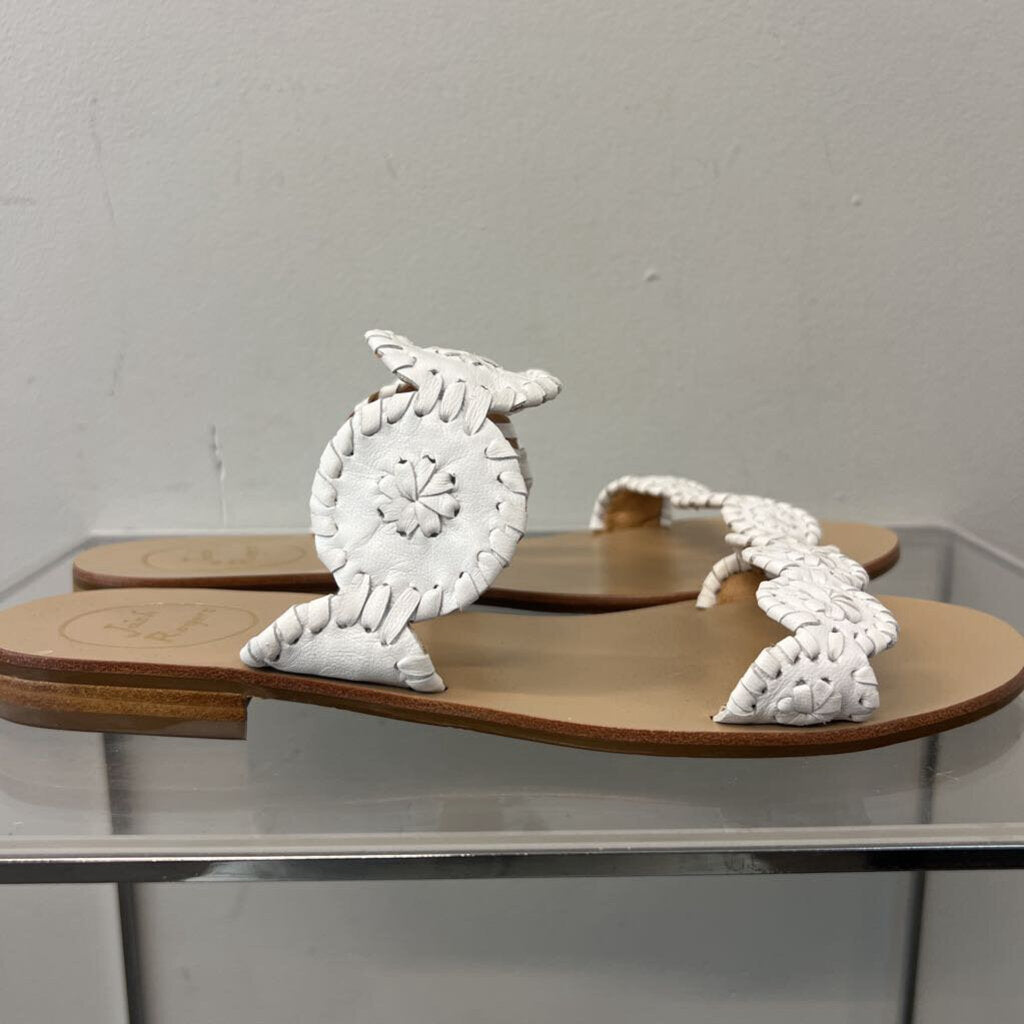 Jack Rogers Brown/ White Lauren Sandals 8