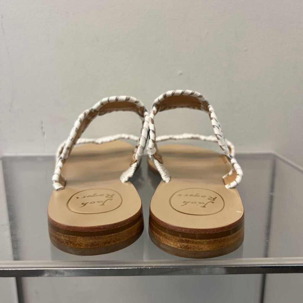 Jack Rogers Brown/ White Lauren Sandals 8