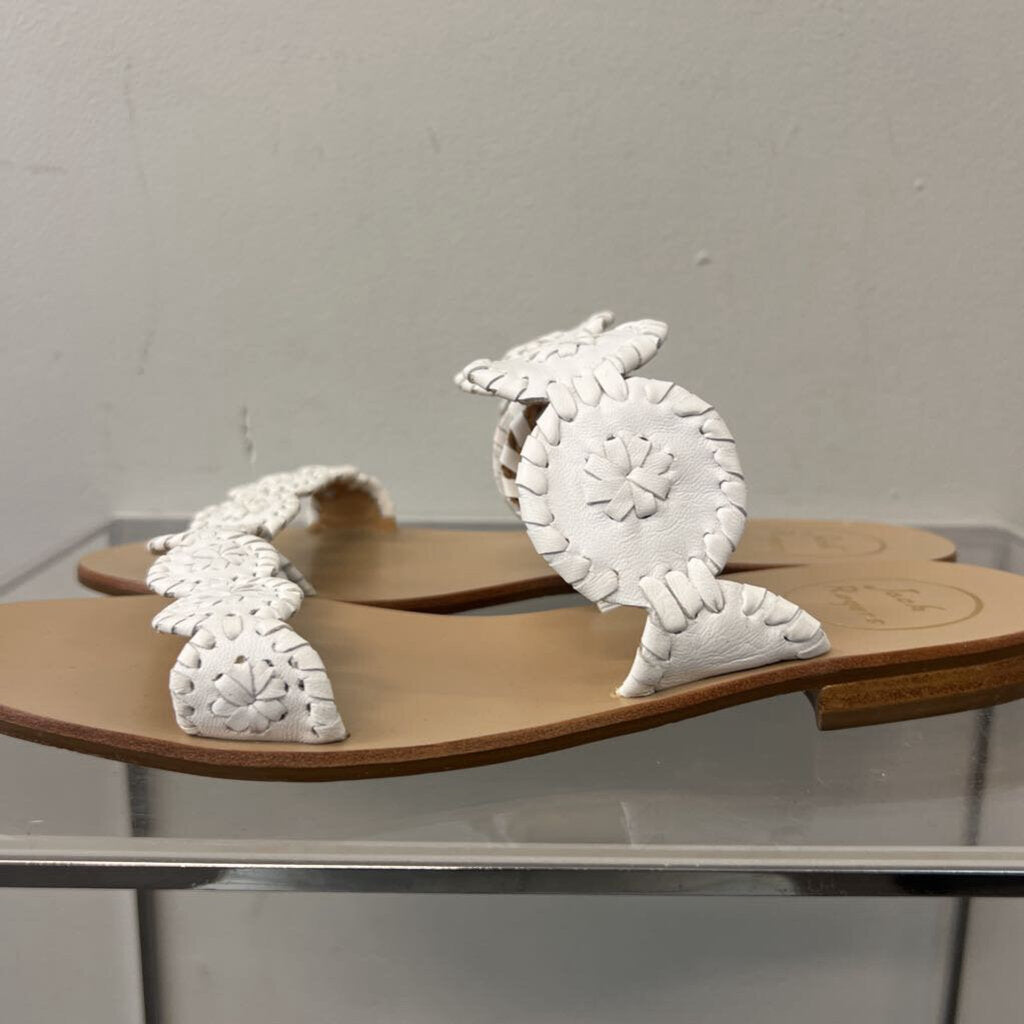 Jack Rogers Brown/ White Lauren Sandals 8