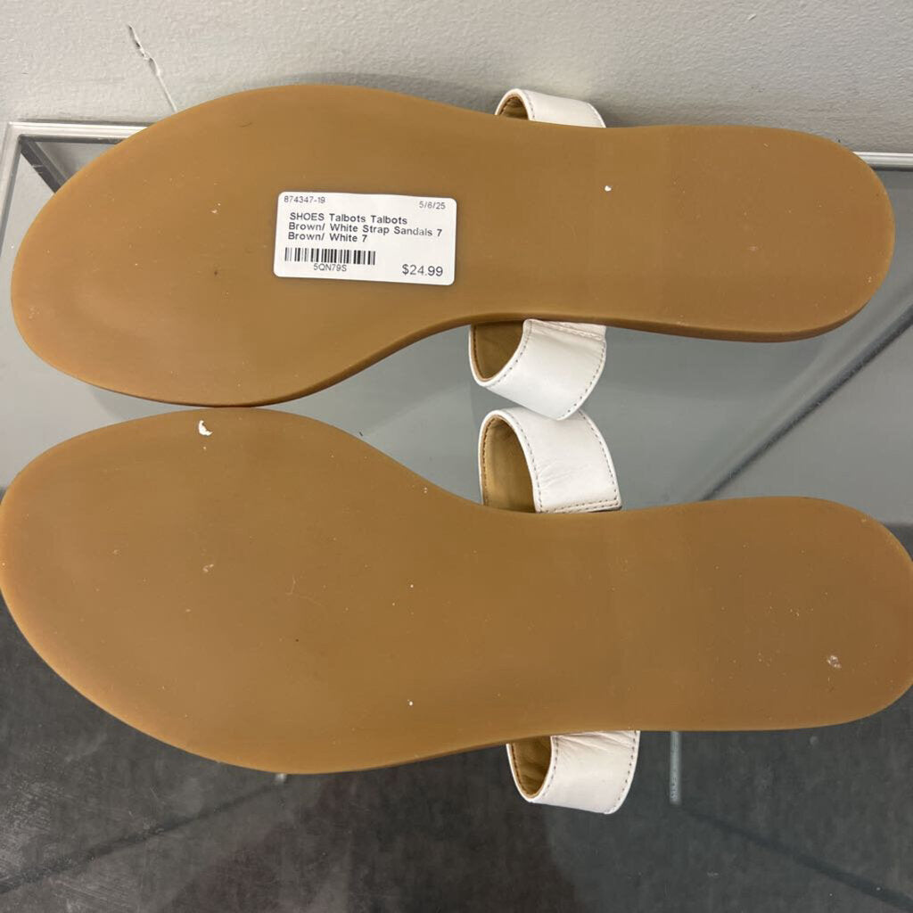 Talbots Brown/ White Strap Sandals 7