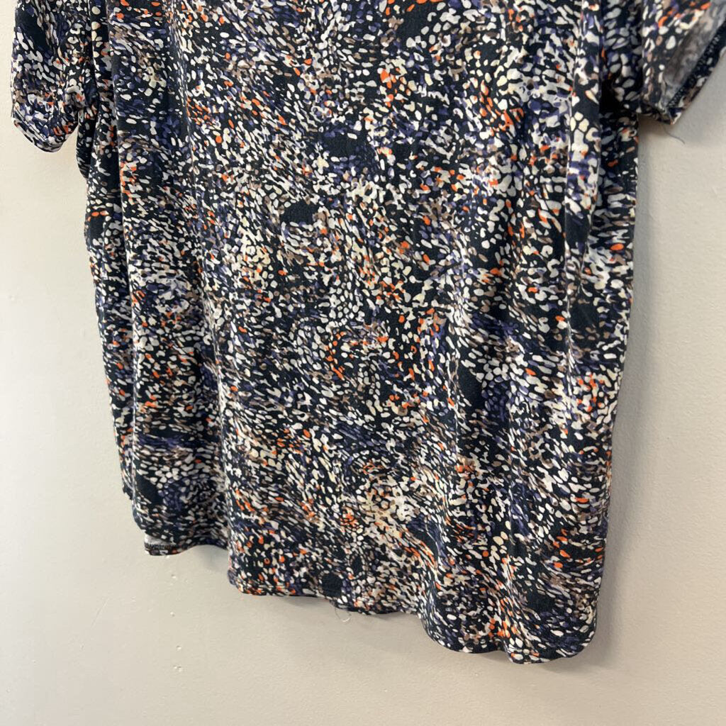 Philosophy Grey/ Multi Print Short Sleeve Top 1X
