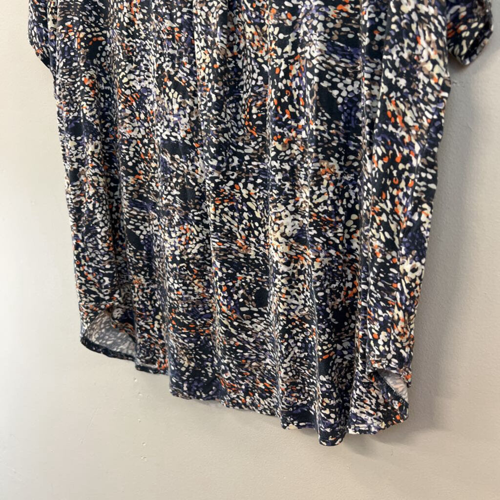 Philosophy Grey/ Multi Print Short Sleeve Top 1X