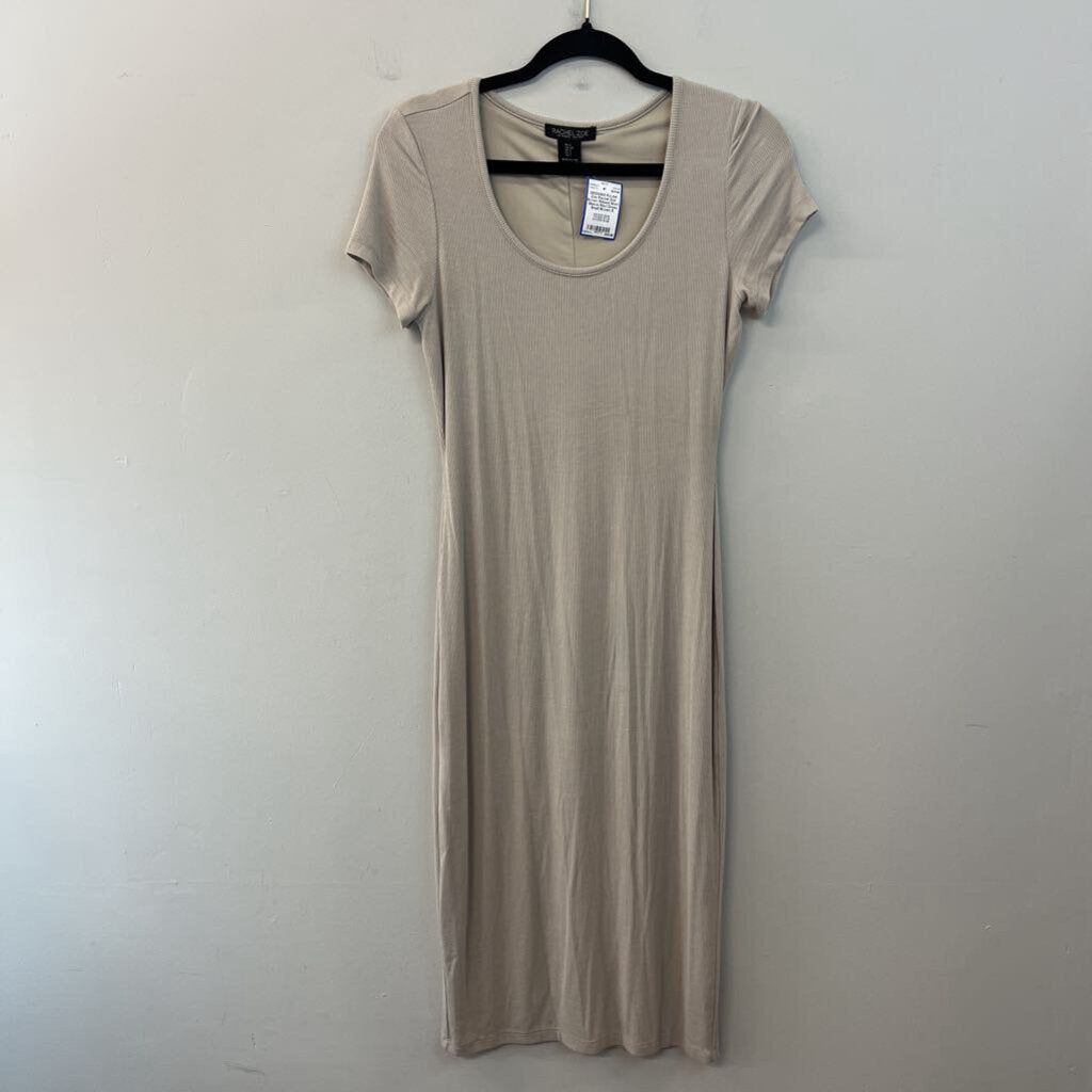 Rachel Zoe Brown Ribbed Short Sleeve Maxi Dress Small