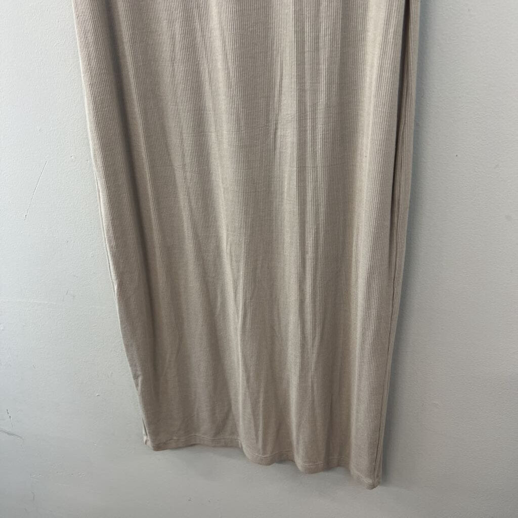 Rachel Zoe Brown Ribbed Short Sleeve Maxi Dress Small