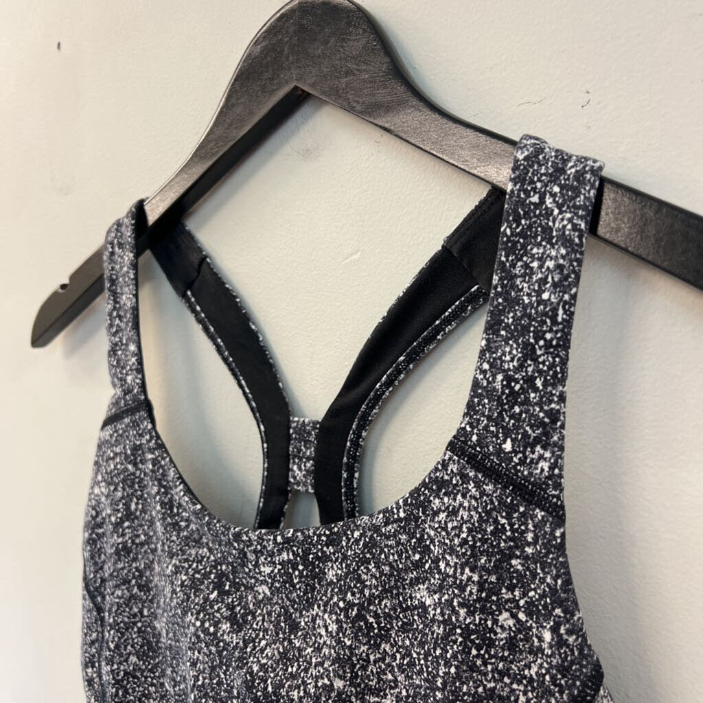 Lululemon Black/ Grey Speckled Print Sports Bra 6