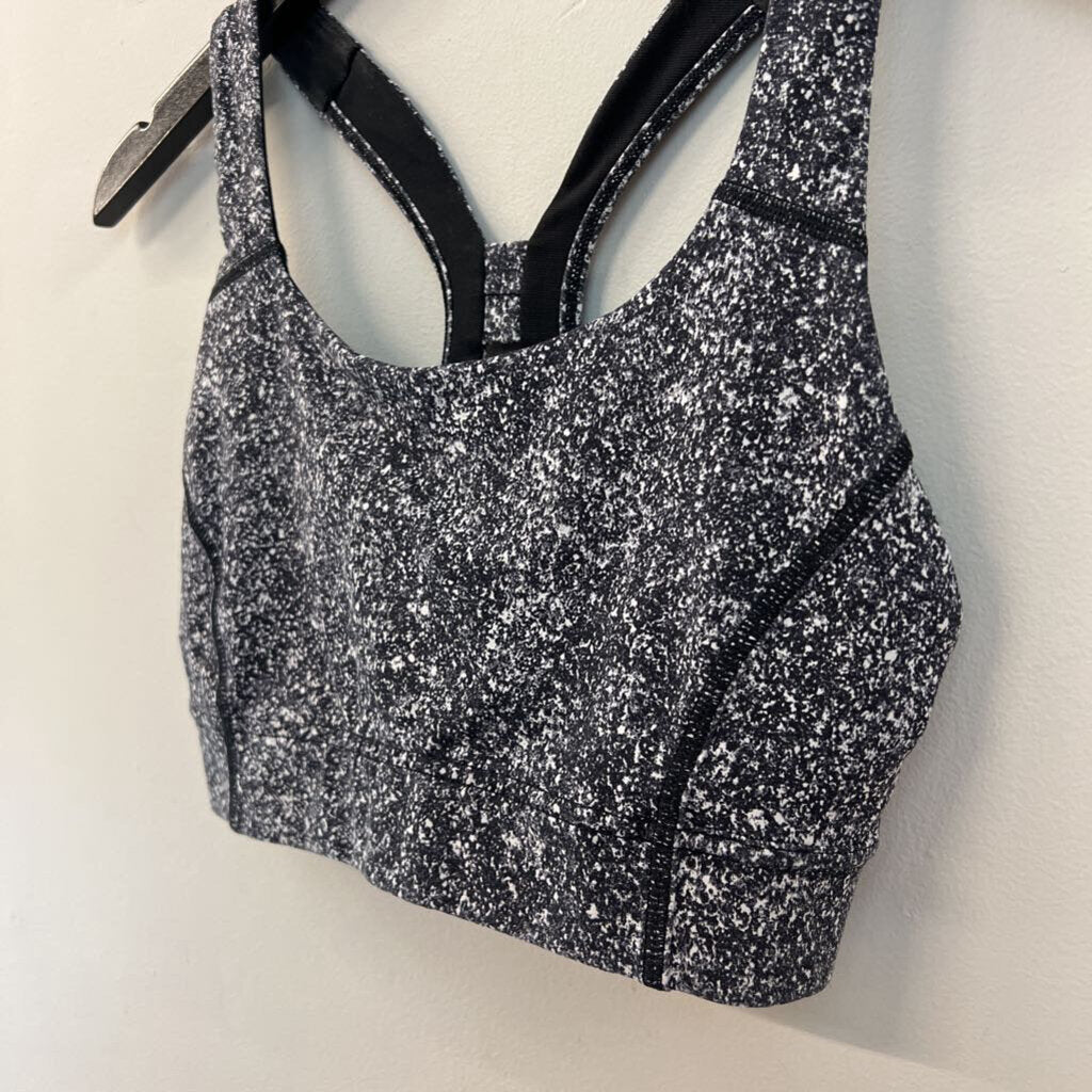 Lululemon Black/ Grey Speckled Print Sports Bra 6